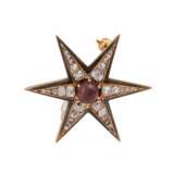Brosche "Stern" mit Sterngranat und Diamanten - photo 1