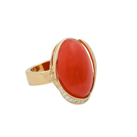 Ring mit roter Edelkoralle, - photo 1