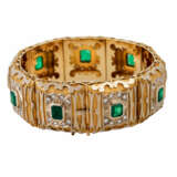 Armband mit Smaragden und Brillanten, zusammen ca. 2,15 ct, - Foto 2