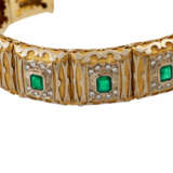 Armband mit Smaragden und Brillanten, zusammen ca. 2,15 ct, - Foto 5