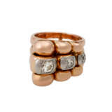 Ring mit 3 Altschliffdiamanten zusammen ca. 0,50 ct, - Foto 2
