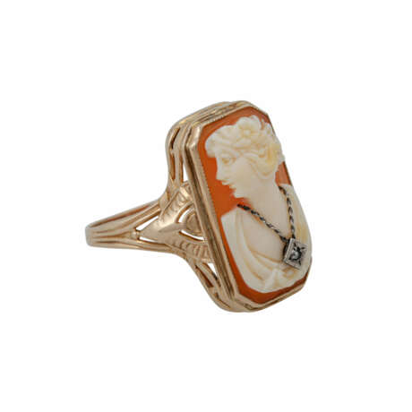 Ring mit achteckiger Muschelkamee - photo 1