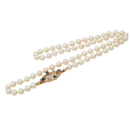 Perlenkette mit antiker Schmuckschließe, - Foto 4