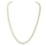 Perlenkette mit Rubin-Diamantschließe, - Foto 1