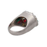 Unikat-Ring mit div. Farbsteinen und 7 Diamantnavettes, - photo 3