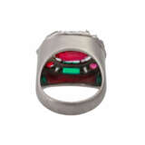 Unikat-Ring mit div. Farbsteinen und 7 Diamantnavettes, - фото 4