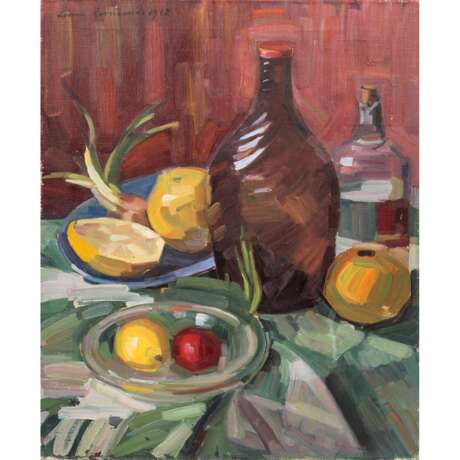 KORNSAND, LUISE (1876-1962), "Stillleben mit Früchten, zwei Schalen und zwei Flaschen", - фото 1