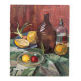KORNSAND, LUISE (1876-1962), "Stillleben mit Früchten, zwei Schalen und zwei Flaschen", - Foto 2