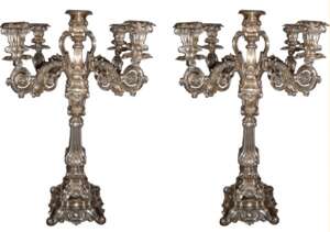 A pair of candelabra.H=63 cm