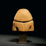 AN EGYPTIAN YELLOW LIMESTONE BUST OF AN OFFICIAL - photo 2