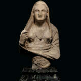 A CYPRIOT LIMESTONE VOTIVE BUST OF A WOMAN - photo 1