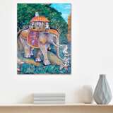 Gemälde „Auf einem Elefanten“, Leinwand auf dem Hilfsrahmen, Ölfarbe, Animalistisches, 2020 - Foto 3