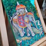 Gemälde „Auf einem Elefanten“, Leinwand auf dem Hilfsrahmen, Ölfarbe, Animalistisches, 2020 - Foto 4