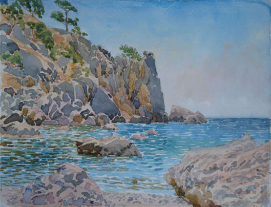 Командирская бухта. Paper Watercolor Realism Landscape painting 2008 - photo 1