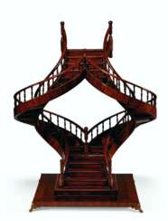 A MAHOGANY DOUBLE STAIRCASE MAQUETTE