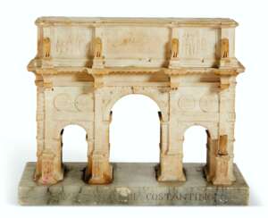 A CARVED ALABASTER MODEL OF THE ARCH OF CONSTANTINE