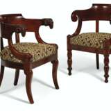 TWO FRENCH MAHOGANY AND ORMOLU-MOUNTED FAUTEUILS - фото 1