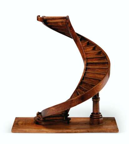 A WALNUT AND OAK FLYING STAIRCASE MAQUETTE - Foto 2