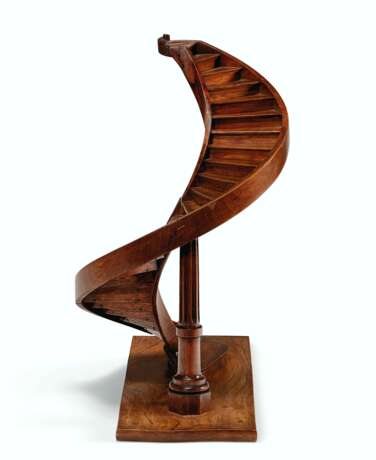 A WALNUT AND OAK FLYING STAIRCASE MAQUETTE - Foto 3