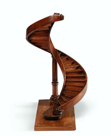 A WALNUT AND OAK FLYING STAIRCASE MAQUETTE - фото 5