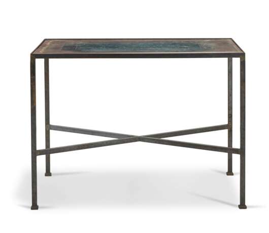 A PAIR OF STEEL AND SLATE SIDE TABLES - Foto 2