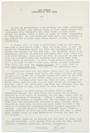 Highly Important Lou Gehrig Document Archive From Dr Paul O'... - фото 10