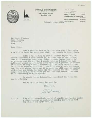 Highly Important Lou Gehrig Document Archive From Dr Paul O'... - фото 21