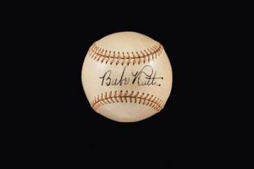 Superlative Babe Ruth Single Signed Baseball c1940s: Elite C...