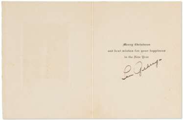 Lou Gehrig Autographed Christmas Card c1920-30s (PSA/DNA 8 N...