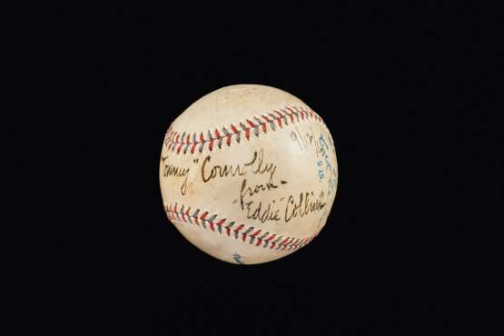 1915 Eddie Collins Single Signed Baseball to Umpire Tommy Co... - photo 1