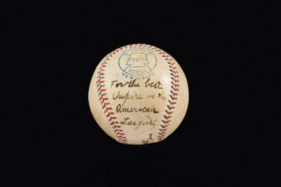 1915 Eddie Collins Single Signed Baseball to Umpire Tommy Co... - фото 2