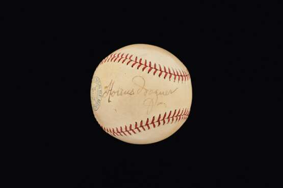 John "Honus" Wagner Single Signed Baseball c1940s - photo 1