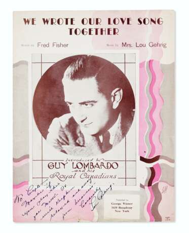 Scarce 1936 Lou Gehrig Autographed Sheet Music: New York Ame... - фото 1
