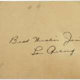 1937 Lou Gehrig Autographed Government Postcard - Foto 1