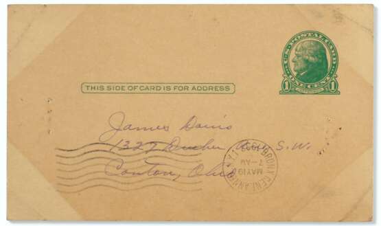 1937 Lou Gehrig Autographed Government Postcard - Foto 2