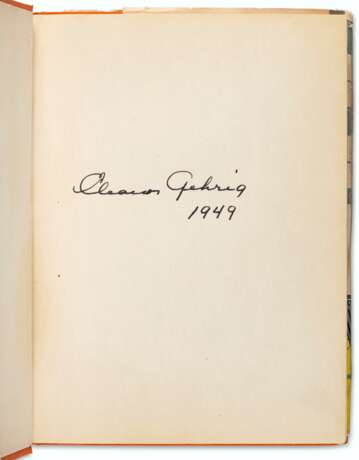 1949 Eleanor Gehrig Autographed "Lou Gehrig: Boy of The Sand... - фото 2