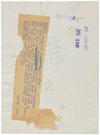 Commissioner Lou Gehrig photograph c1940 (PSA/DNA Type I) - фото 2