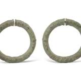 A PAIR OF LARGE BRONZE BANGLES OR ARMLETS - photo 1