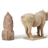 TWO PAINTED POTTERY FIGURES OF ANIMALS - photo 2