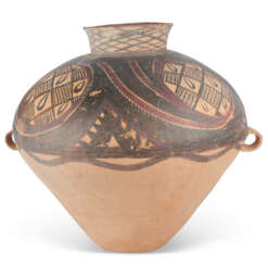 A LARGE PAINTED POTTERY JAR 
