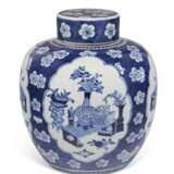 A BLUE AND WHITE JAR AND A COVER - фото 1