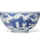 A BLUE AND WHITE DEEP BOWL - photo 1
