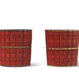 A PAIR OF RED LACQUER LOBED CYLINDRICAL JARDINIÈRES - photo 2