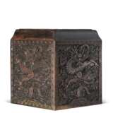 A CARVED SQUARE SOFTWOOD SEAL BOX COVER - photo 3