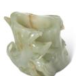 A SMALL PALE GREYISH-GREEN JADE TREE-TRUNK-FORM VASE - Auction archive