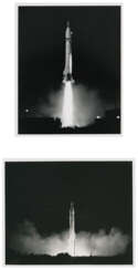 Naissance de l'ère spatiale américaine: Explorer I, lancement du premier satellite américain; von Braun et des scientifiques examinant un prototype d'Explorer I, janvier 1958