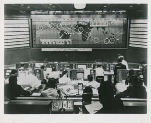Mercury Control Center during John Glenn’s first orbit of the Earth, February 20, 1962