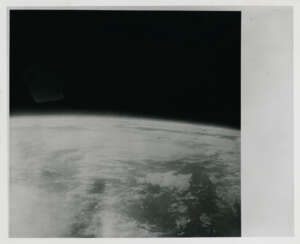 The Earth horizon taken with the first Hasselblad space-flown camera, October 3, 1962