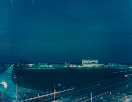 [Large Format] Night view of the NASA Manned Spacecraft Center in Houston, project Apollo, 1965 - photo 1