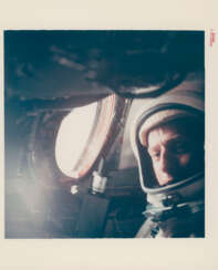 In-flight portrait of Pete Conrad in weightlessness, August 21-29, 1965